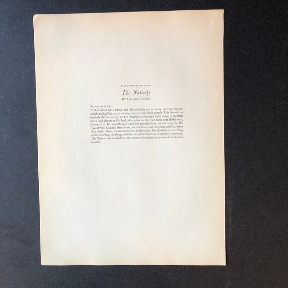 Lauren Ford "The Nativity" 1930s Art Print Treasury Collection Sketch Vintage - Picture 9 of 13